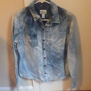 Forever21 Long Sleeve Chambray Top